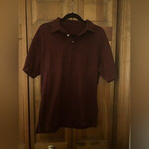 Men’s Maroon Short Sleeve Collared Shirt, Approx Sz L/XL - Great Everyday Basic
